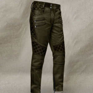 กางเกงหนังแฟชั่นน้ำหนักเบา สวมใส่สบาย ดีไซน์ทันสมัย ทรงตรง เอวยางยืด ระดับกลาง สไตล์ไฮสตรีท สำหรับผู้ชาย - Product Image 1