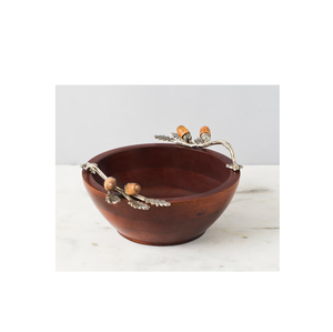 Bol en bois fantaisie en métal avec manche en feuille d'or, taille personnalisée pour ustensiles de cuisine et restaurants et Offre Spéciale - Product Image 2