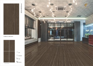 Vistaar Carreaux de porcelaine brillants brun tabac 800x1600mm pour intérieurs d'hôtel Céramique - Product Image 5