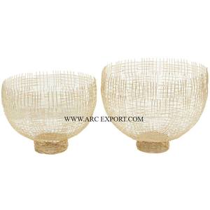 Cesta de fruta de ratán de forma redonda de gran tamaño, mesa de diseñador estándar, decoración decorativa para el hogar, cesta de frutas y verduras de lujo - Product Image 5