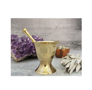 เครื่องบดเม็ดทองเหลืองสำหรับตกแต่งเครื่องบดเครื่องเทศครกและสากชามสมุนไพรหัตถกรรมธรรมชาติเพสโต้ - Product Image 3