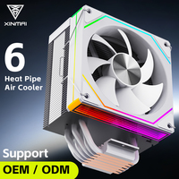 Refroidisseur d'air pour processeur XINMAI blanc, 6 caloducs, ventilateur PWM ARGB 120 mm, dissipateur thermique en tour RGB pour PC de jeu Intel AMD blanc