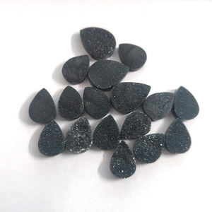 ที่มีคุณภาพสูง17ชิ้นสีดำดรูซี่ลูกแพร์ Cabochon 18x12mm-22x16mm 186.1 CTS สีฟ้าธรรมชาติอัญมณีสอบเทียบหลวมเรา $148" - Product Image 2