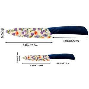 Juego de Cuchillos de Chef Profesionales de Cerámica con Mangos de Plástico, Diseño Ambidiestro, Aptos para Lavavajillas, Afilados, Ideales para Regalo, Entrega Rápida - Product Image 2