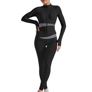 Ensemble de yoga et de sport pour femmes en gros, personnalisable avec logo, respirant, écologique, en Spandex/Polyester, tenue de fitness deux pièces - Product Image 1