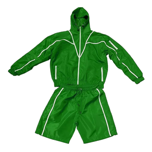 Survêtement coupe-vent deux pièces en coton sur mesure pour homme, style streetwear à capuche - Product Image 3