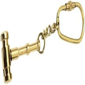 Porte-clés boussole vintage en laiton fait main, couleur dorée, petit modèle - Product Image 1