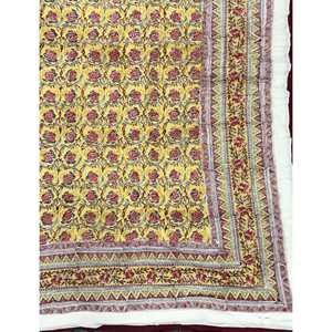 Colcha Doble de Algodón Estampada a Mano, Colcha Tradicional Kantha con Diseño Floral de Patchwork, Hecha a Mano para Verano e Invierno, para el Hogar - Product Image 3