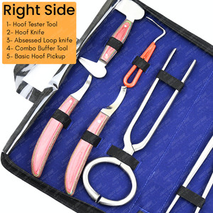 Kit de equipo de herrador profesional Herramientas de herrador con bolsa de transporte 12 pinzas de herrador 13 Juego de extractor de cubierta Probador Cuchillo de recorte - Product Image 3