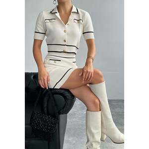 -<b>Black</b> Short Knit <b>Skirt</b> Set - Product Image 2