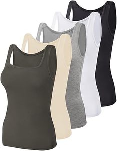 Débardeurs sans manches pour femmes, col carré, tricotés, longs, décontractés, avec logo personnalisé sur le devant, en modal - Product Image 5