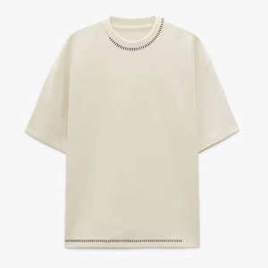 T-shirt surdimensionné Street Fashion T-shirt personnalisé 100% coton T-shirt à épaules tombantes Logo personnalisé T-shirt surdimensionné - Product Image 3