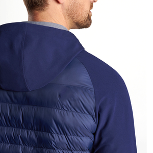 Veste matelassée d'hiver pour homme en toile imperméable et coupe-vent avec fermeture éclair semi-zippée et doublure en fourrure de mouton, style décontracté - Product Image 5