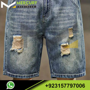 Short en jean pour homme Short en denim déchiré décontracté d'été Short en jean droit classique - Product Image 3