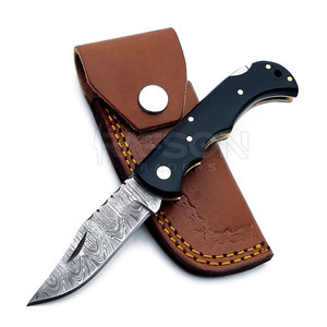 Couteau de chasse pliant damas fabriqué par des experts avec manche en bois Meilleure vente pour les amateurs de bricolage quantité minimale de commande bas OEM personnalisable - Product Image 2