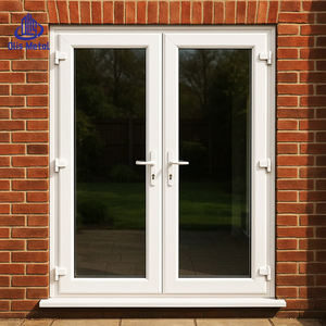 Portes en verre <span class=keywords><strong>double</strong></span> <span class=keywords><strong>vitrage</strong></span> UPVC à <span class=keywords><strong>double</strong></span> battant coupe-vent Maison Énergie efficace <span class=keywords><strong>PVC</strong></span> Vinyle Patio Jardin Entrée <span class=keywords><strong>Porte</strong></span> à charnières - Product Image 2