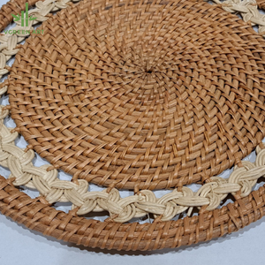 Handmade Natural <b>Woven</b> Rattan Round <b>Placemat</b> With Wholesale Price Handicraft From Vietnam - Product Image 4