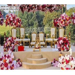 Chaises Mandap de mariage à thème moderne pour l'extérieur Chaises Mandap de cérémonie de mariage élégantes Fabricant de meubles Mandap de mariage indien - Product Image 1