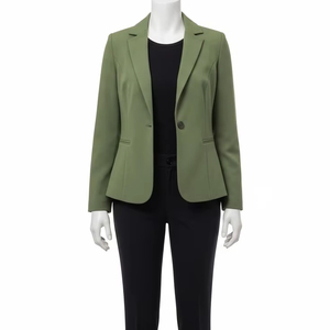 เบลเซอร์ผู้หญิงผ้าโพลีเอสเตอร์ระบายอากาศแจ็กเก็ตอย่างเป็นทางการน้ำหนักเบาเสื้อผ้าสำนักงานใส่สบาย - Product Image 3