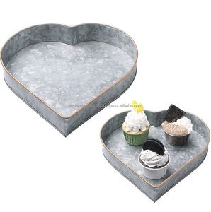Round Silver Art Deco Storage Tray with <b>Rustic</b> Galvanized Finish Eco-Friendly Outdoor Living Room Use Durable Design <b>Door</b> Mount - Product Image 4