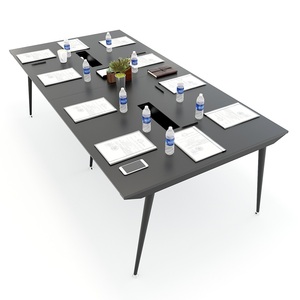 Contemporary Minimalist <b>Office</b> Conference <b>Table</b> 240x120cm Tapered Iron Legs Assembly Required - Product Image 1