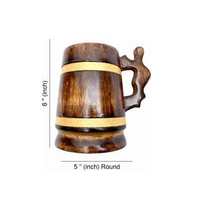 Fiesta DE BODA Bebidas de madera Tazas Mejor acabado Estilo rústico Taza de madera Cerveza para restaurante Café Té Tazas de cerveza Precio barato - Product Image 3