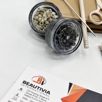Kit de Pinzas Profesionales para Extensiones de Cabello Beige, Ecológicas, de Acero Inoxidable de Grado Quirúrgico, Pinza para Puntas de Queratina y Cuentas de Cabello, Personalizadas