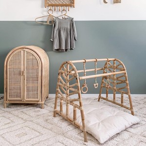 เสื่อหวายสำหรับเด็กเล่นยิมเฟอร์นิเจอร์สำหรับเด็กเล่นยิมโครงหวายธรรมชาติปรับแต่งได้ - Product Image 2