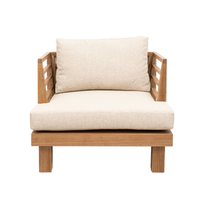 Chaise longue de patio minimaliste en teck canapé de jardin extérieur - Product Image 2