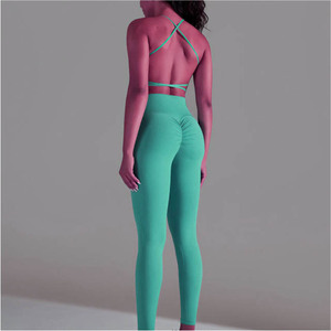 Ensemble de yoga réversible léger de haute qualité pour femme, motif à carreaux, grandes tailles, personnalisable, faible MOQ pour le dernier style 2026, sans couture - Product Image 6