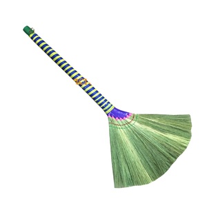 Escoba Suave de Mango Largo al por Mayor con Cabezal de PP Colorido y Recogedor, Escoba de Hierba para Limpieza de Interiores y Exteriores - Product Image 3