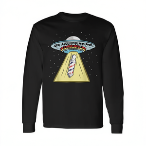 T-shirt à manches longues Ufo Abduction Barber Pole pour coiffeurs - Product Image 2