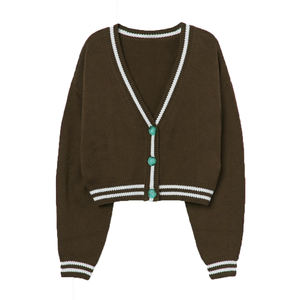 Women's <b>Long</b> Sleeves Classical Fashion <b>Cardigan</b> Custom Chenille Embroidered LOGO Loose Winter Sorority V-Neck Plus Size <b>Sweater</b> - Product Image 4