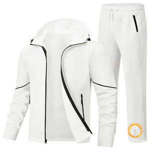 Vente en gros de pantalons de survêtement à capuche pour hommes, ensemble 2 pièces pour l'échauffement, ensembles de jogging avec logo et impression personnalisés, survêtements pour hommes, survêtements unisexes - Product Image 1