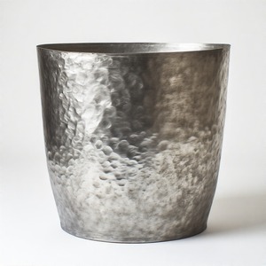 Frost Hammer <b>Bowl</b> Pot In Pure Silver Hue With Bold Texture Suited For Curated Balconies Or Indoor Zen Corners - Product Image 1