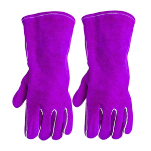 Guantes de Seguridad de Soldadura de Cuero Vacuno de Manga Larga de Alta Calidad, Precio al por Mayor, Guantes de Trabajo para Soldador para Protección de Manos - Product Image 3