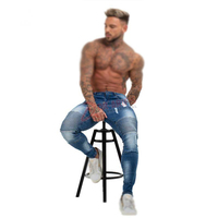 Dar Kesim Hip Hop Sokak Modası Kot Pantolon Erkek 2025 Slim Fit Yırtık Esnek Denim Büyük Beden Mavi Eskitme Efekti Elastik Taşlanmış Perçinli