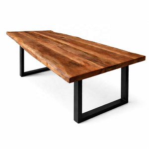 2026 XL Live <b>Edge</b> Solid <b>Wood</b> Modern Dining Table 300 cm Black Iron U Legs Luxury Design Living Room Dining Table - Product Image 3