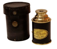 Télescope portable en laiton massif QG Enterprise DLT modèle 10x Zoom avec prisme Bak4, boîte en bois polie, design nautique, pour l'observation des oiseaux