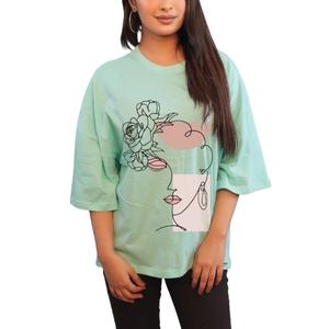 Camiseta Informal al por Mayor para Mujer, Talla Grande, Lisa, 100% Algodón, con Logotipo Personalizado Impreso, de Bangladesh - Product Image 3