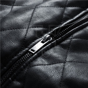 Veste d'hiver pour homme 2026 en cuir véritable noir de haute qualité à col montant, respirante et personnalisable, style urbain - Product Image 6