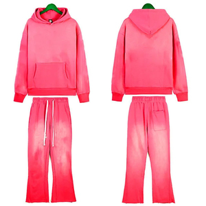 Nouveau meilleur hommes ensembles de survêtement strass personnalisation Logo côté lavage pull à capuche survêtement à capuche pour unisexe - Product Image 5