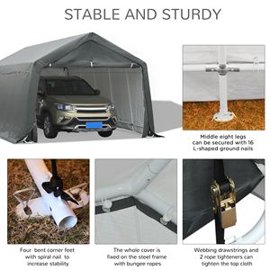 Abri de voiture portable sur mesure avec porte enroulable pour le stockage de véhicules et d'équipements - Product Image 4