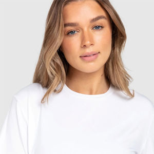 Camisetas elegantes para mujer, Top corto con cuello en V y cuello redondo, ropa informal de verano 100% de algodón, atuendo elegante cómodo - Product Image 2