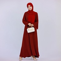 2025 mode Simple robe musulmane solide Abaya arabe turquie dubaï caftan modeste à manches longues Maxi robe islamique vêtements LR593