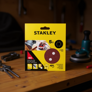 Stanley 125 mm pour disques de ponçage Velcro, accouplement rapide, multi-pack pour ponceuses excentriques - Product Image 3