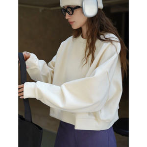 Logo personnalisé de haute qualité en coton à manches longues pour femmes sweat-shirt respirant durable uni dames tenue décontracté pour l'hiver - Product Image 3