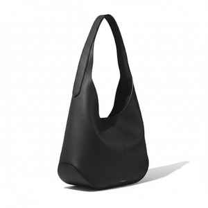 Women's Black Genuine Leather Fashion Candy Zip Single Strap Hobo <b>Bag</b> Large <b>Slouchy</b> Shoulder <b>Tote</b> Purse Minimalist Soft for Work - Product Image 4