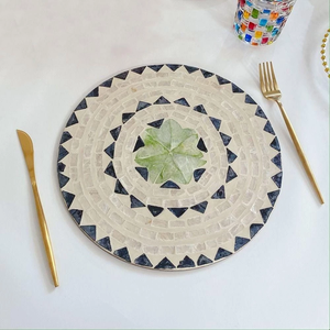 Mother of Pearl Wooden <b>Table</b> Charger Exquisite Natural Shell Inlay for Elegant Events, Hotels & Home <b>Table</b> Styling Luxury Dining - Product Image 5