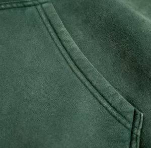 Heavyweight 450GSM Oversized Fit Hoodie Hommes Sun Fade Washed Recadrée Ourlet Brut Logo Personnalisé À Capuche Disponible En Stock Pour Hommes - Product Image 2